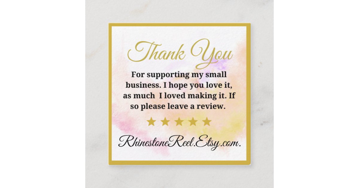 Modern Thank You For Shopping Small Branding Business Card