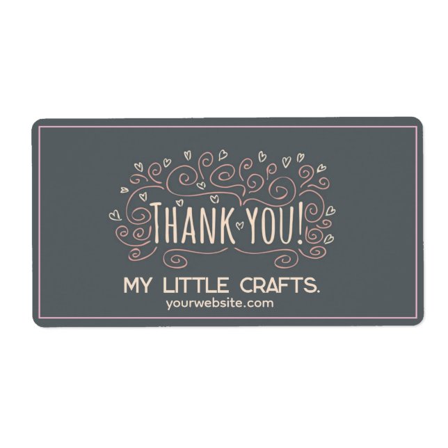 Small business thank you script typography label (Front)