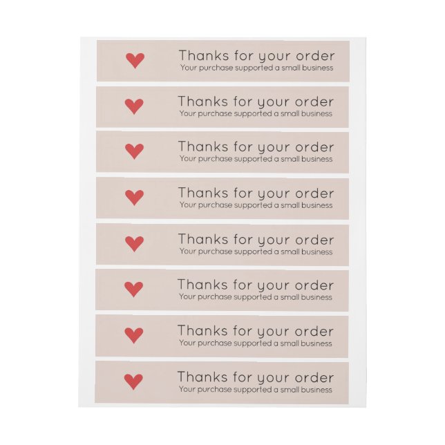 Small Business Thank You Shipping Package Wrap Around Address Label (Sheet)