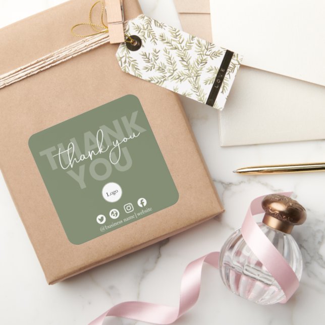 Small Business Thank you Shipping  Square Sticker (Gift)