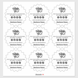 Small Business Thank You Sticker