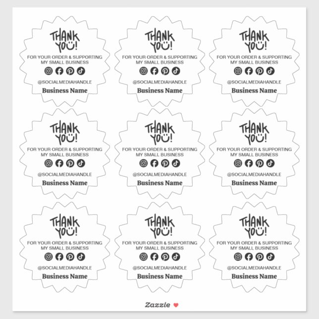 Small Business Thank You Sticker (Sheet)