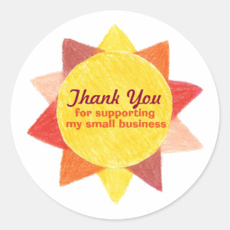 Small business thank you sticker - sunshine