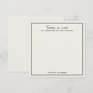 Small Business Thanks So Much Simple Professional Note Card