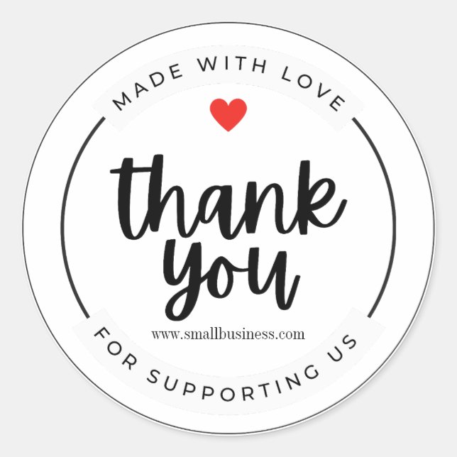 Small business thankyou Website Customize Classic Round Sticker (Front)