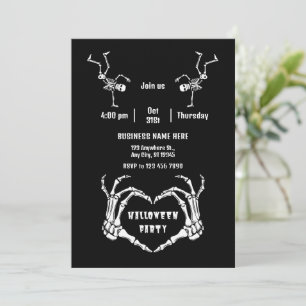 Small Business The Skeleton Love Custom Halloween Invitation