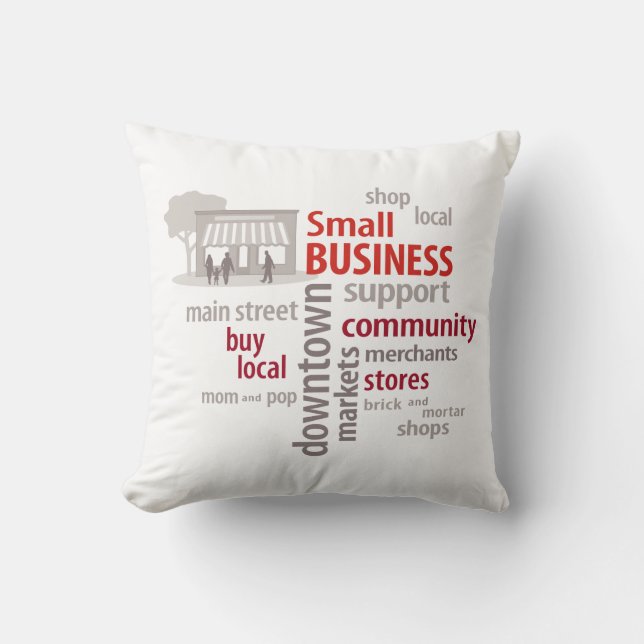 Small Business Throw Pillow (Front)