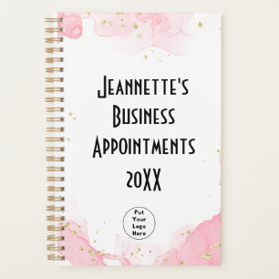 Small Business Watercolor Glitter Girly Pink Swirl Planner