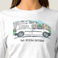 Small Business with Name on a White Van T-Shirt