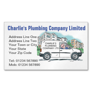 Small Business with Name on Company Van Business Card Magnet