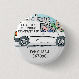 Small Business with Name on Company Van Button