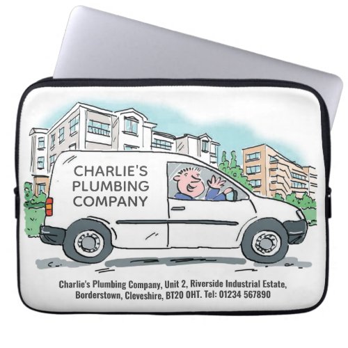 Small Business with Name on Company Van Laptop Sleeve