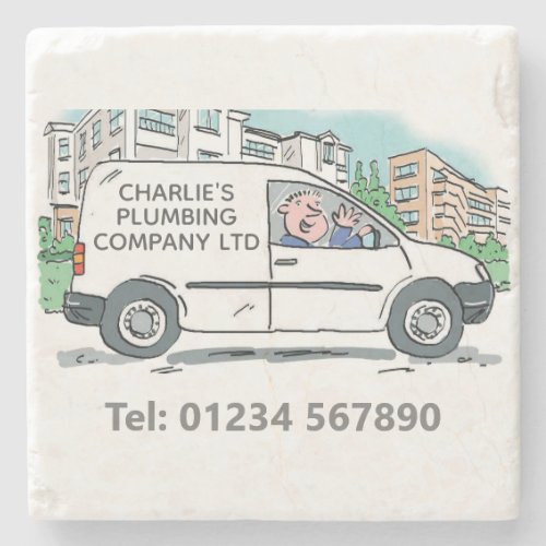 Small Business with Name on Company Van Stone Coaster