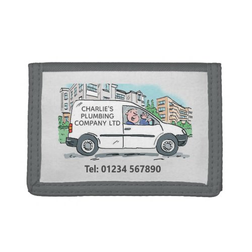 Small Business with Name on Company Van Trifold Wallet