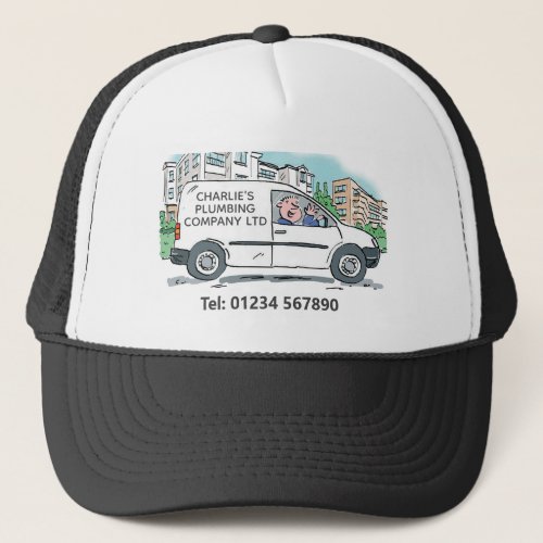 Small Business with Name on Company Van Trucker Hat
