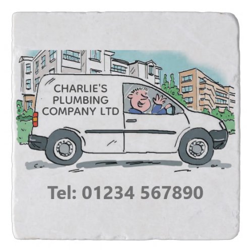 Small Business with Name on Delivery Van Trivet