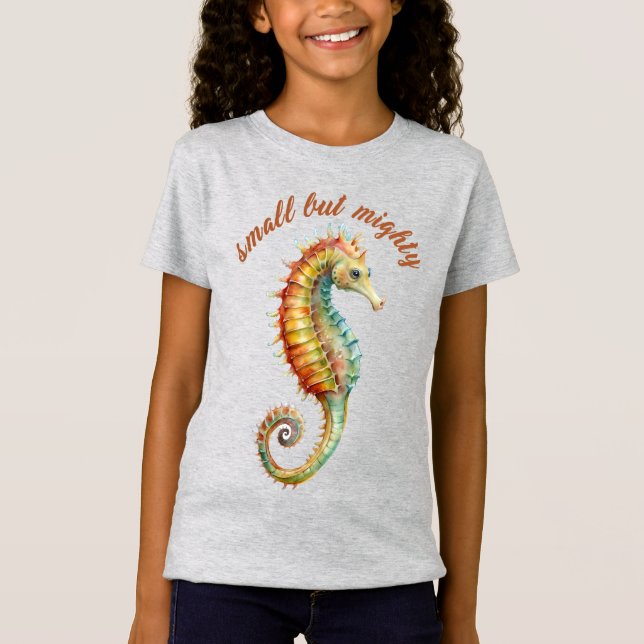 "Small but Mighty", Animal Print, Kids T-Shirt (Front)