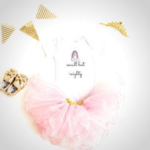 Small But Mighty Pink Rainbow Girl's Baby Bodysuit