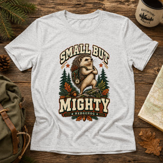 Small But Mighty Retro Adventure Hedgehog Camping Tri-Blend Shirt