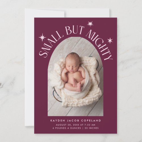 Small But Mighty Stars Cranberry Photo Birth  Announcement