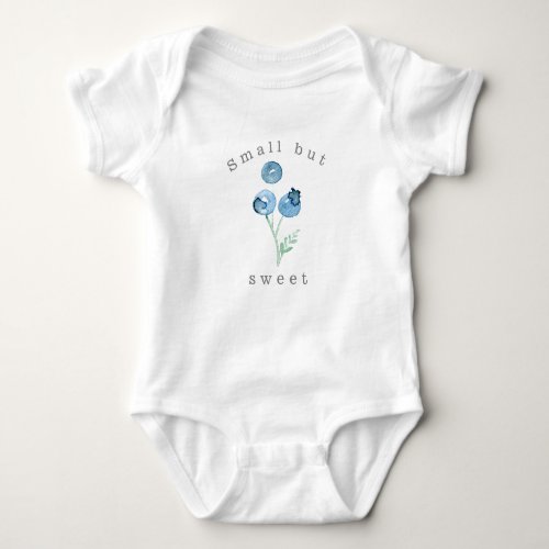 Small but Sweet  Blueberry Trio Watercolor Baby Bodysuit