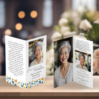 Small Butterfly Memorial Prayer Card 