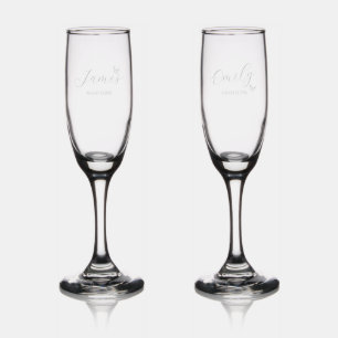 Small Butterfly Wedding Toast Champagne Flute