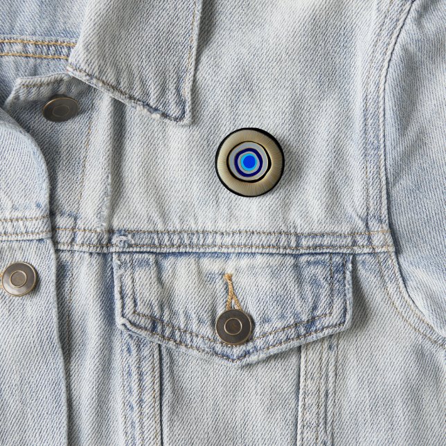 Small Button/ Greek Evil Eye Pinback Button (In Situ)