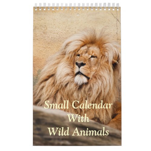 Small Calendar With Wild Animals