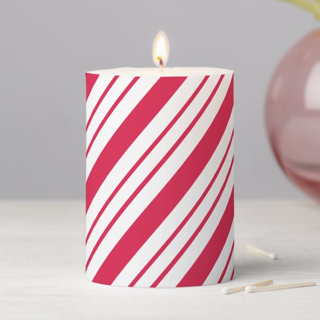 Small Candy Cane Christmas Candle  (In Situ)