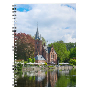 Small castle near lake in Bruges, Belgium Notebook