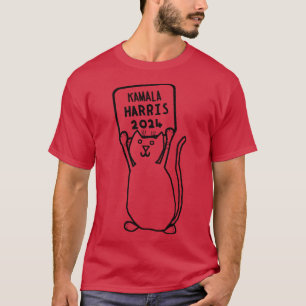 Small Cat and Kamala 2024 Sign Kids TShirt