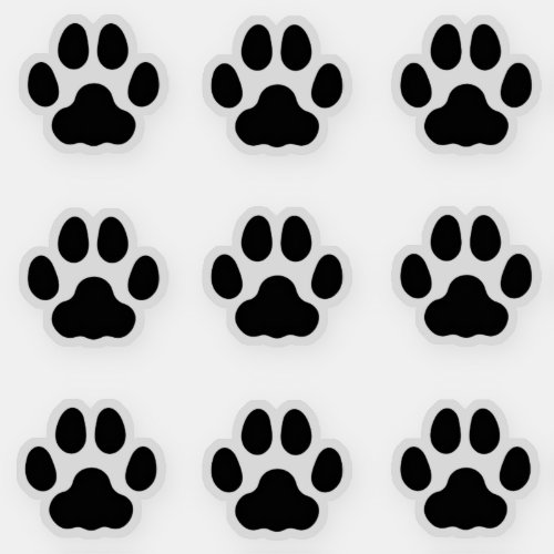 Small Cat Paw Prints Black Animal Tracks Stickers