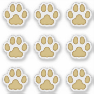 Small Cat Paw Prints Tan Animal Tracks Stickers