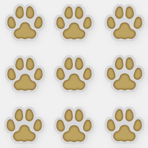 Small Cat Paw Prints Tan Animal Tracks Stickers
