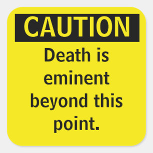 Small Caution Parody Warning Sticker