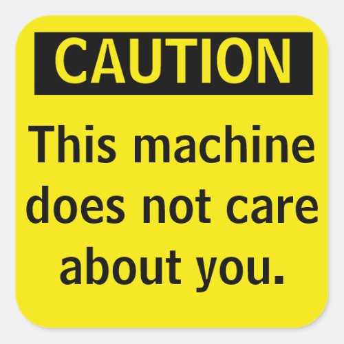 Small  Caution Parody Warning Sticker