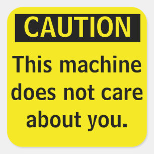 Small Caution Parody Warning Sticker
