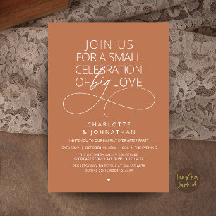 Small Celebration of Big Love, Elegant Minimalist Invitation