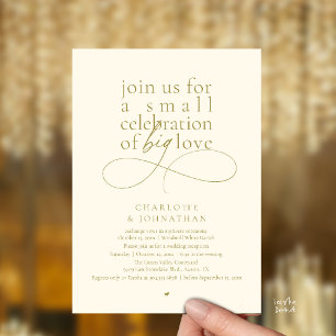 Small Celebration of Big Love, Elegant Minimalist Invitation