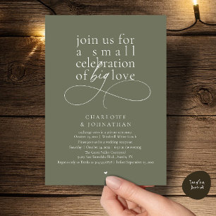 Small Celebration of Big Love, Elegant Minimalist Invitation
