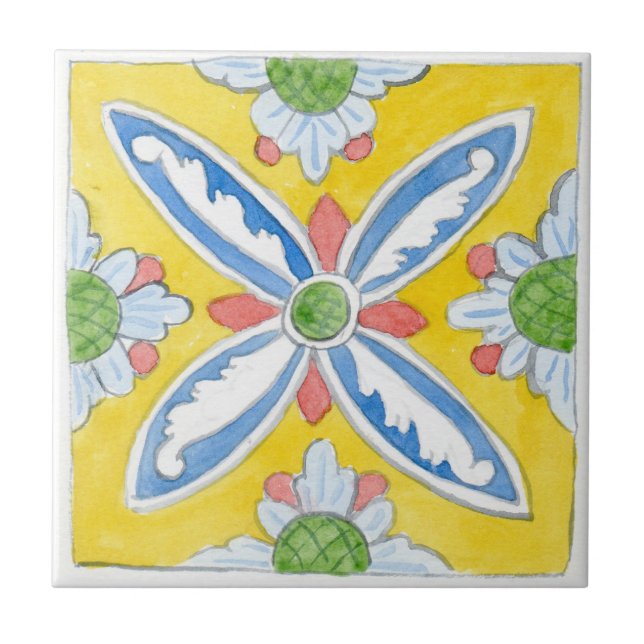 Small ceramic tile Sicily-inspired “Marsala” (Front)