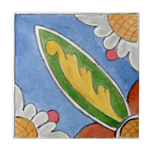 Small ceramic tile Sicily-inspired “Marsala” (Front)