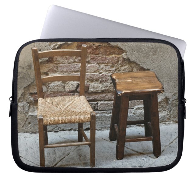 Small chair and stool, Pienza, Italy Laptop Sleeve (Front)