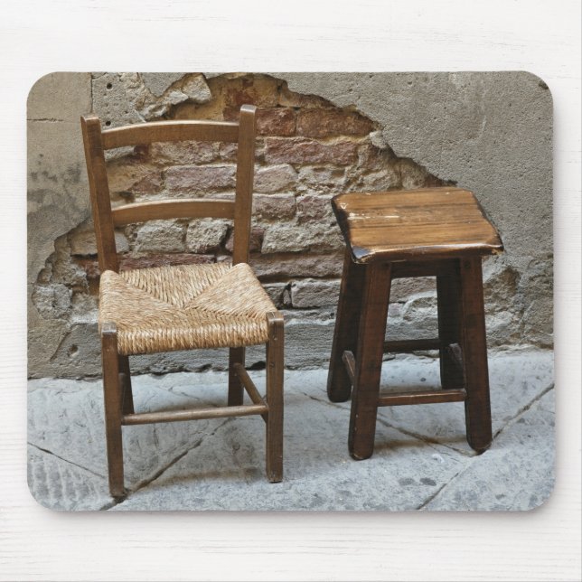 Small chair and stool, Pienza, Italy Mouse Pad (Front)
