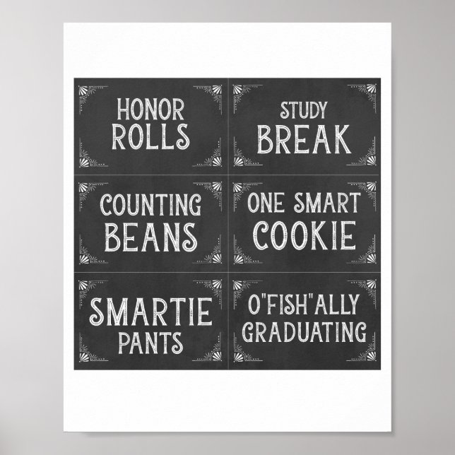 Small Chalkboard Graduation Candy Bar Signs (Front)
