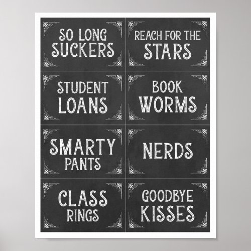 Small Chalkboard Graduation Candy Bar Signs