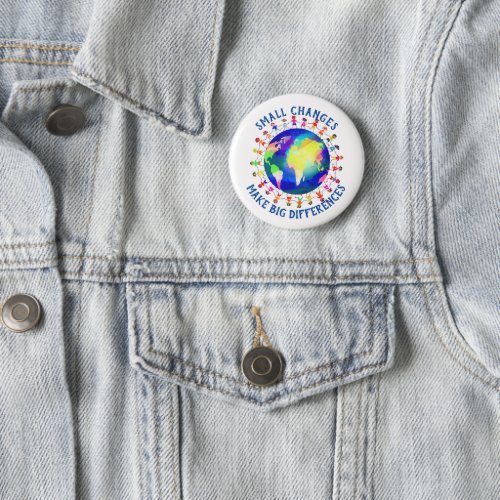 Small Changes Make Big Differences Earth Day Button