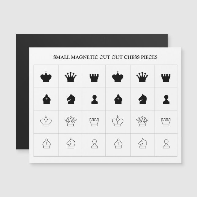 Small cheap cut out magnetic chess pieces invitation (Front/Back)