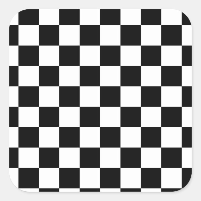 Small Checker Board Pattern Square Sticker (Front)
